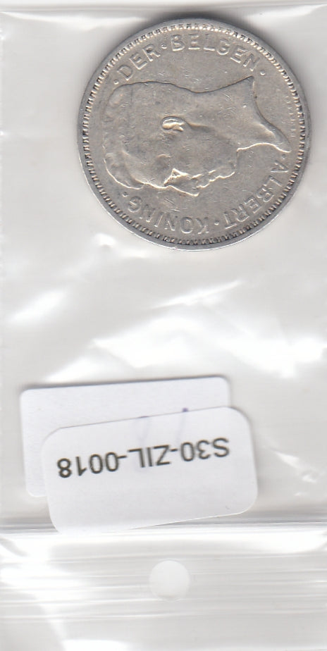 S30-ZIL-0018 België 20 Francs VF 1934 KM104 vlaams zilver
