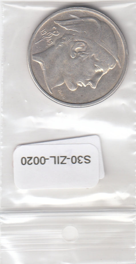 S30-ZIL-0020 België 50 Frank VF 1949 KM136.1 Waals zilver