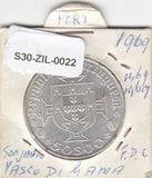S30-ZIL-0022 Portugal 50 Escudos UNC 1969 KM598 Vasco da Gama zilver