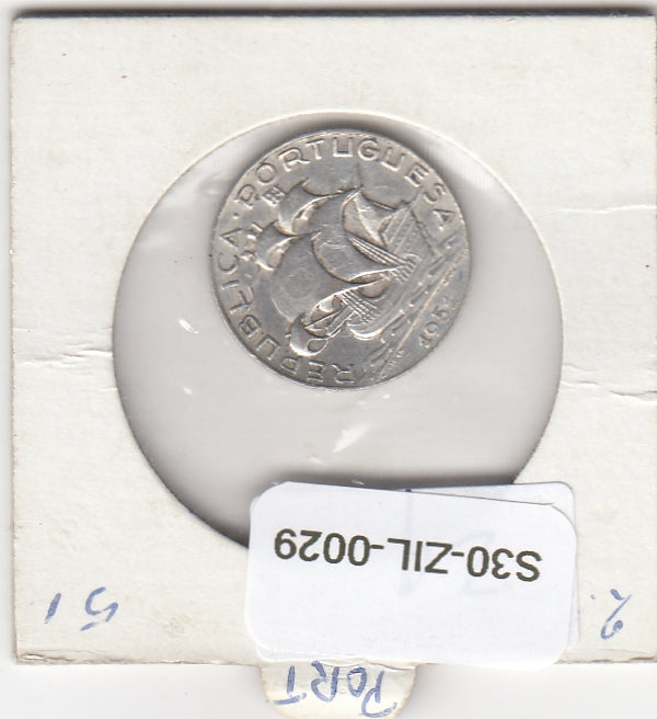 S30-ZIL-0029 Portugal 2,5 escudo VF 1951 KM580   zilver