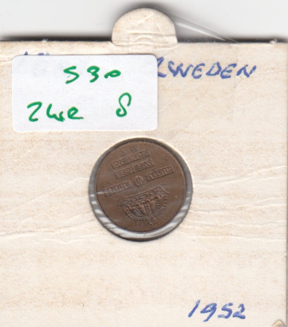 S30-ZWE-0008 Sweden 1 Ore VF+ 1952 KM820