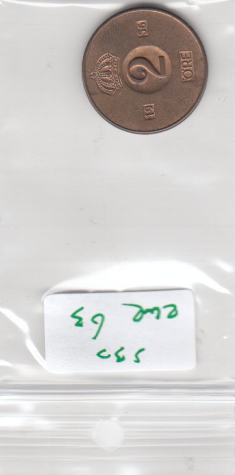 S30-ZWE-0063 Sweden 2 Ore VF/XF 1956 KM821