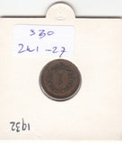 S30-ZWI-0027 Switzerland 1 Rappen  VF/XF 1932 KM3