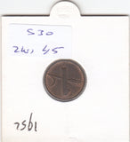 S30-ZWI-0045 Switzerland 1 Rappen  VF/XF 1952 KM46