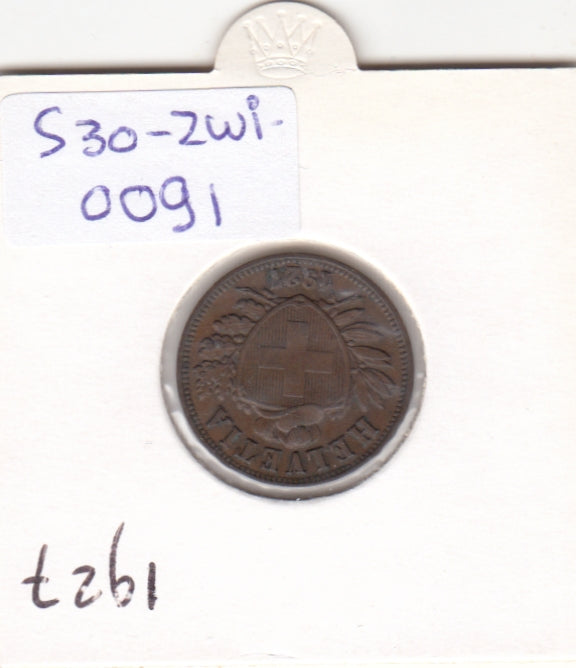 S30-ZWI-0091 Switzerland 2 Rappen XF 1927 KM4.2