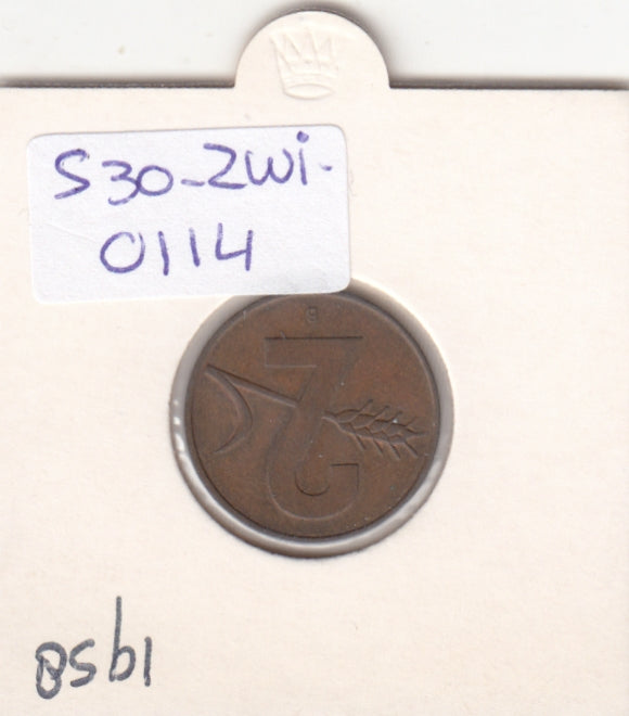 S30-ZWI-0114 Switzerland 2 Rappen VF/XF 1958 KM47