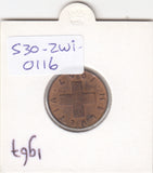 S30-ZWI-0116 Switzerland 2 Rappen XF 1967 KM47