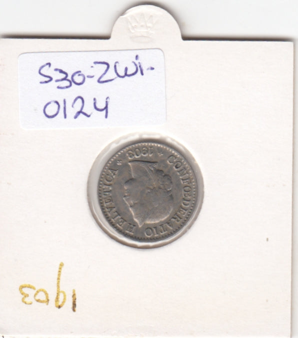 S30-ZWI-0124 Switzerland 5 Rappen VF 1903 KM# 26