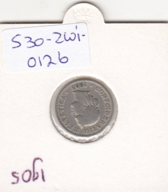 S30-ZWI-0126 Switzerland 5 Rappen FI/VF 1905 KM# 26