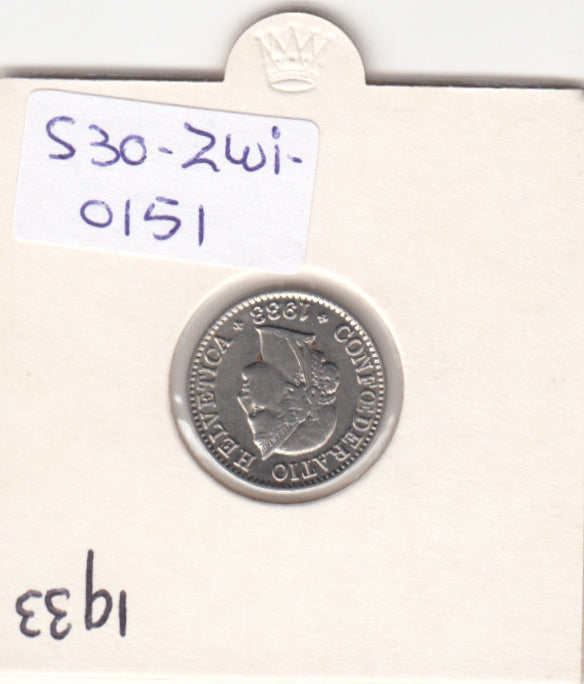 S30-ZWI-0151 Switzerland 5 Rappen XF 1933 KM# 26b