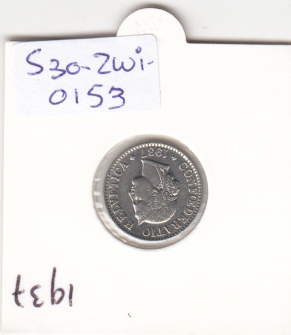 S30-ZWI-0153 Switzerland 5 Rappen VF 1937 KM# 26b
