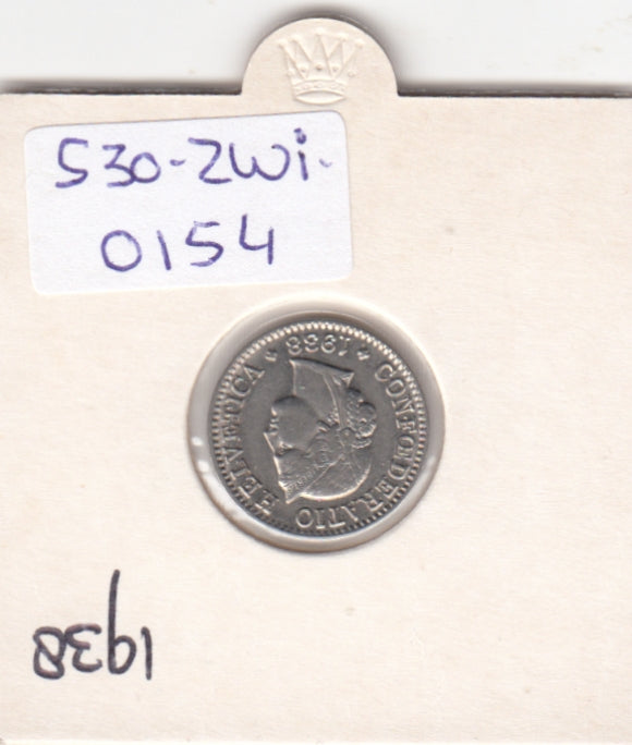 S30-ZWI-0154 Switzerland 5 Rappen VF/XF 1938 KM# 26b