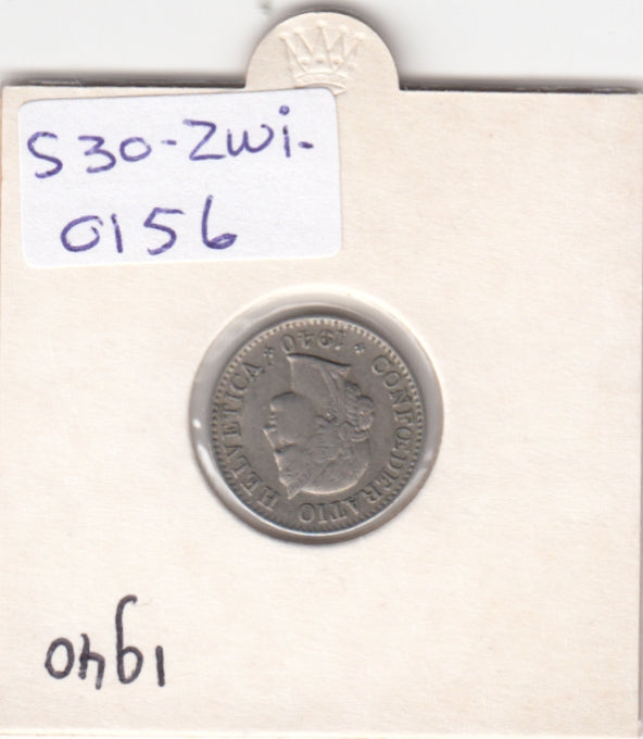 S30-ZWI-0156 Switzerland 5 Rappen VF 1940 KM# 26