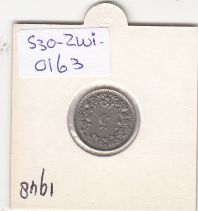 S30-ZWI-0163 Switzerland 5 Rappen VF 1948 KM# 26