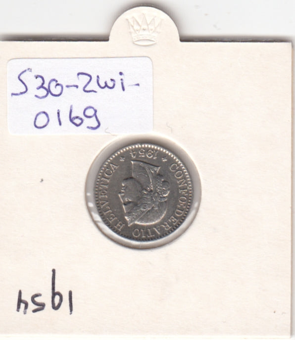 S30-ZWI-0169 Switzerland 5 Rappen VF+ 1954 KM# 26