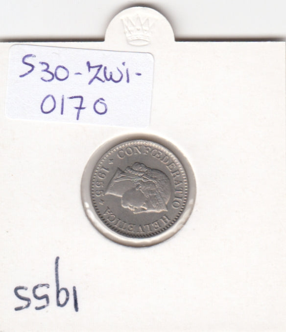 S30-ZWI-0170 Switzerland 5 Rappen UNC 1955 KM# 26