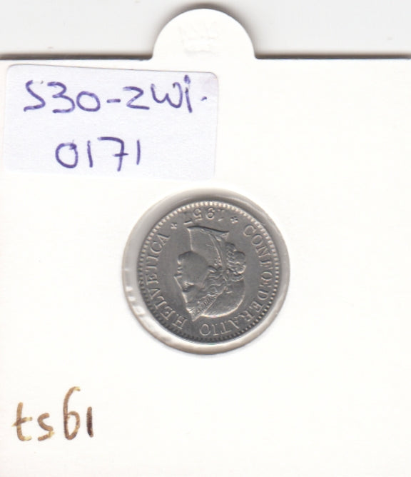 S30-ZWI-0171 Switzerland 5 Rappen UNC 1957 KM# 26