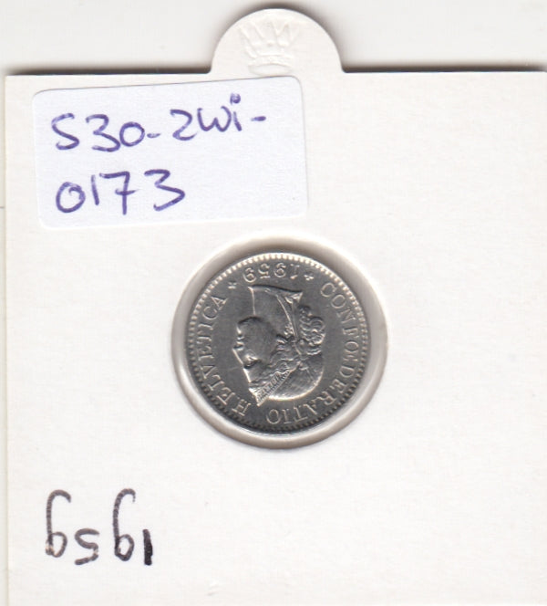 S30-ZWI-0173 Switzerland 5 Rappen UNC 1959 KM# 26