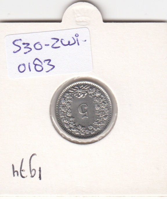 S30-ZWI-0183 Switzerland 5 Rappen UNC 1974 KM# 26
