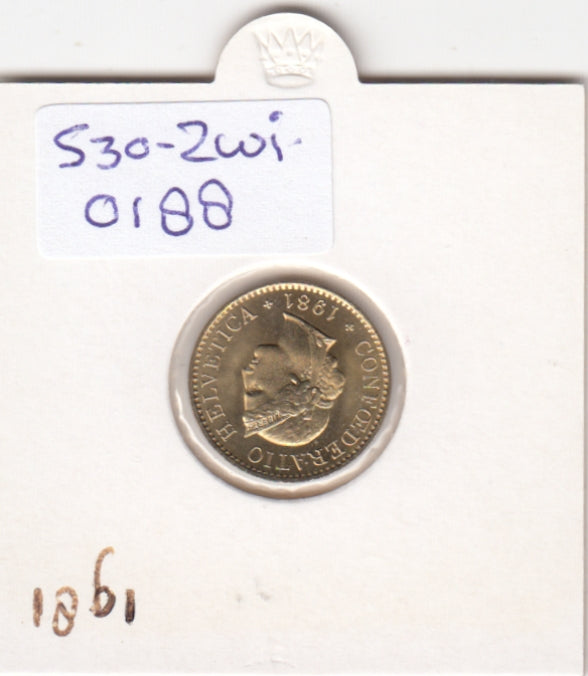S30-ZWI-0188 Switzerland 5 Rappen UNC 1981 KM# 26c