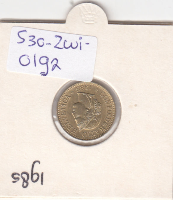 S30-ZWI-0192 Switzerland 5 Rappen AU 1985 KM# 26c