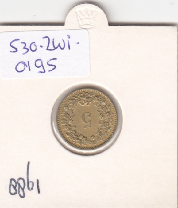 S30-ZWI-0195 Switzerland 5 Rappen AU 1988 KM# 26c
