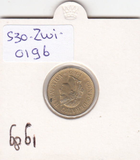 S30-ZWI-0196 Switzerland 5 Rappen XF 1989 KM# 26c