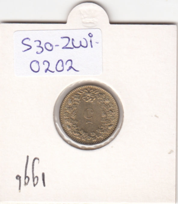 S30-ZWI-0202 Switzerland 5 Rappen UNC 1996 KM# 26c