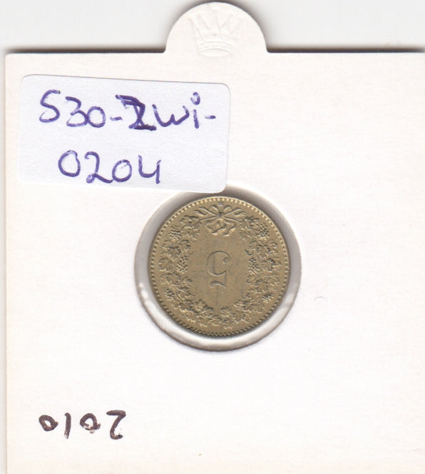 S30-ZWI-0204 Switzerland 5 Rappen UNC 2010 KM# 26c