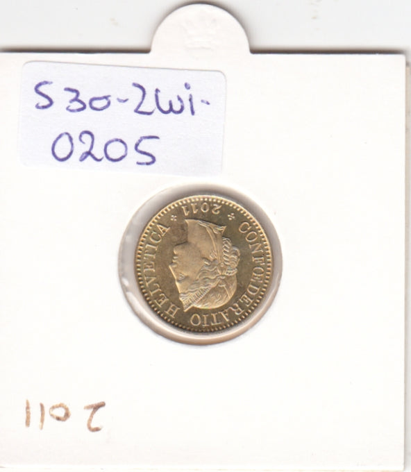 S30-ZWI-0205 Switzerland 5 Rappen UNC 2011 KM# 26c