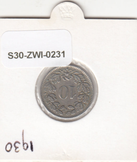 S30-ZWI-0231 Switzerland 10 Rappen VF 1930 KM# 27