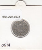 S30-ZWI-0231 Switzerland 10 Rappen VF 1930 KM# 27