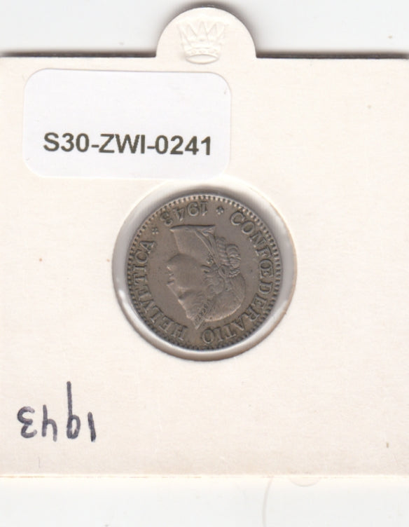 S30-ZWI-0241 Switzerland 10 Rappen VF 1943 KM# 27