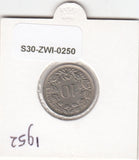 S30-ZWI-0250 Switzerland 10 Rappen VF 1952 KM# 27