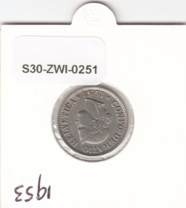 S30-ZWI-0251 Switzerland 10 Rappen XF 1953 KM# 27