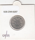 S30-ZWI-0257 Switzerland 10 Rappen XF 1960 KM# 27