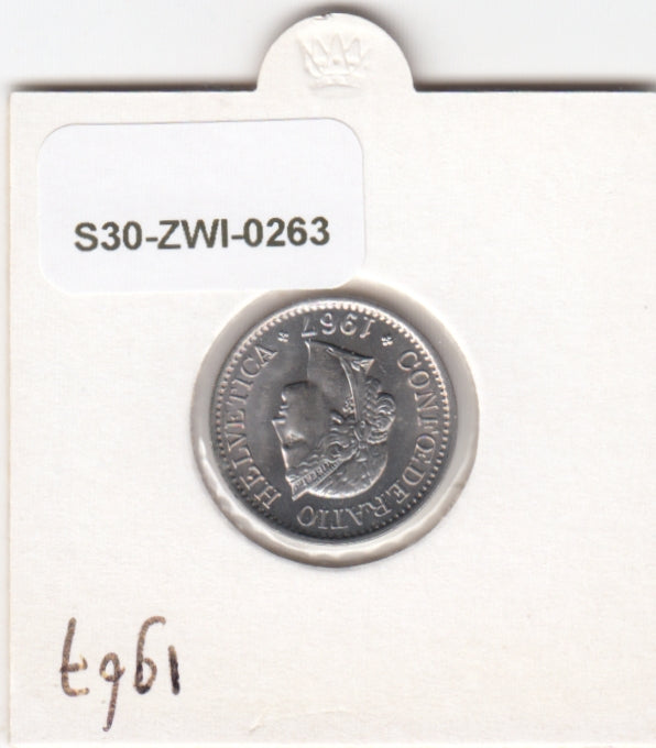 S30-ZWI-0263 Switzerland 10 Rappen UNC 1967 KM# 27