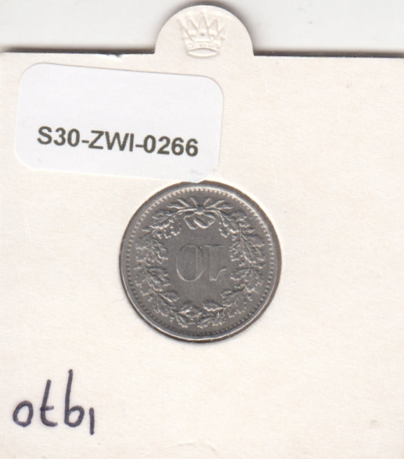 S30-ZWI-0266 Switzerland 10 Rappen XF 1970 KM# 27