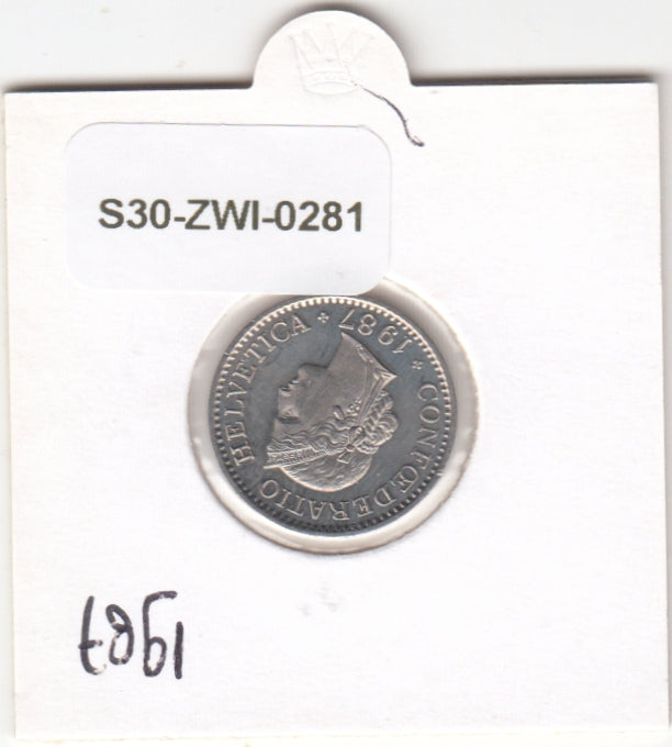 S30-ZWI-0281 Switzerland 10 Rappen UNC 1987 KM# 27