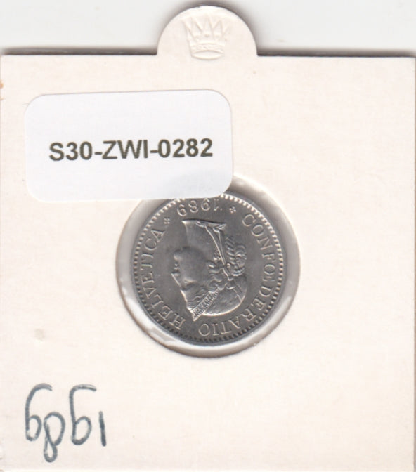 S30-ZWI-0282 Switzerland 10 Rappen UNC  1989 KM# 27