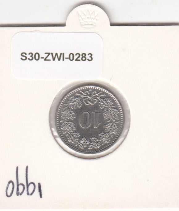 S30-ZWI-0283 Switzerland 10 Rappen XF 1990 KM# 27