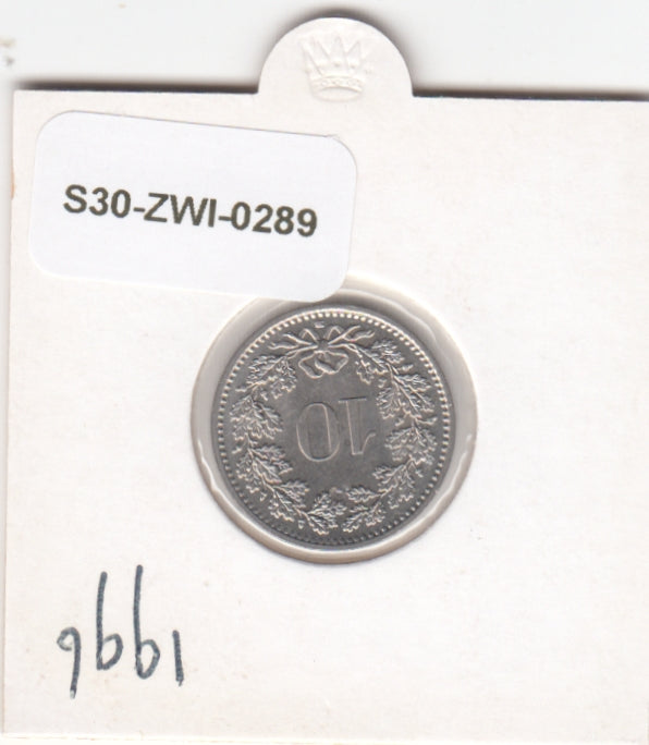 S30-ZWI-0289 Switzerland 10 Rappen UNC 1996 KM# 27