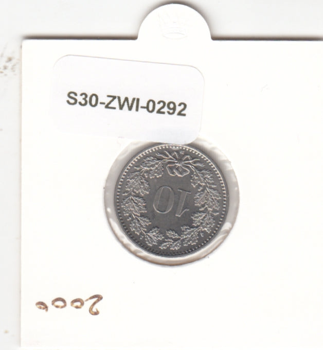 S30-ZWI-0292 Switzerland 10 Rappen UNC 2000 KM# 27
