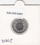 S30-ZWI-0293 Switzerland 10 Rappen UNC 2002 KM# 27