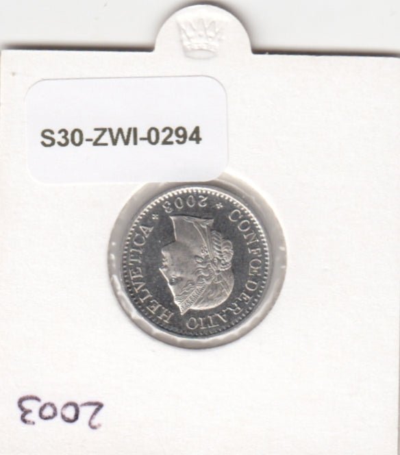 S30-ZWI-0294 Switzerland 10 Rappen UNC 2003 KM# 27