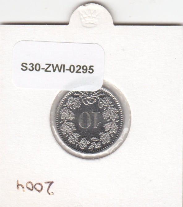 S30-ZWI-0295 Switzerland 10 Rappen UNC 2004 KM# 27