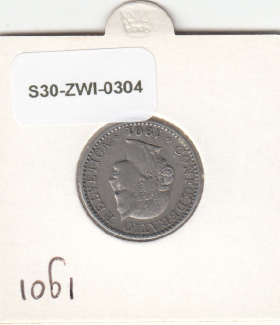 S30-ZWI-0304 Switzerland 20 Rappen VF 1901 KM# 29