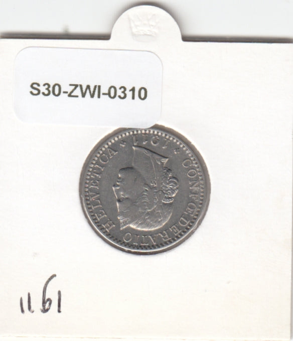S30-ZWI-0310 Switzerland 20 Rappen VF 1911 KM# 29