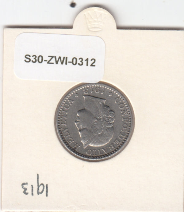 S30-ZWI-0312 Switzerland 20 Rappen VF 1913 KM# 29