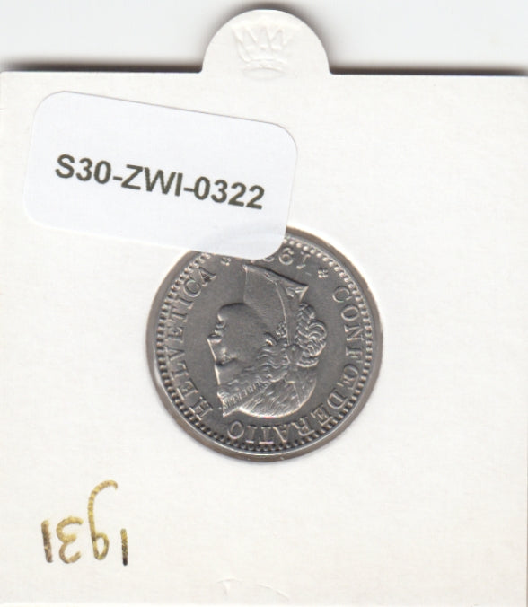 S30-ZWI-0322 Switzerland 20 Rappen XF 1931 KM# 29